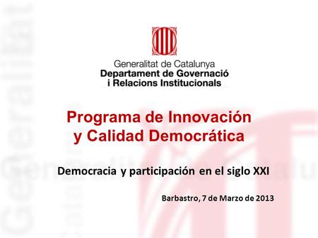 Programa de Innovación y Calidad Democrática