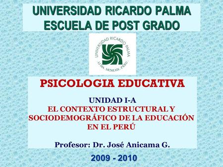 UNIVERSIDAD RICARDO PALMA ESCUELA DE POST GRADO