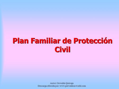 Plan Familiar de Protección Civil