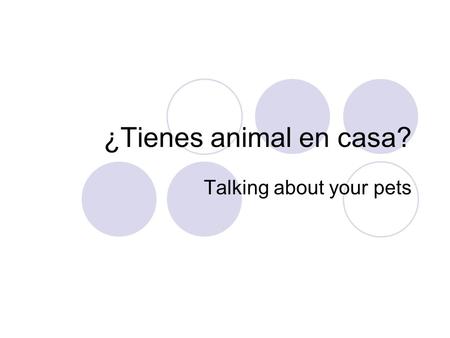 Talking about your pets