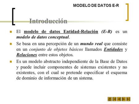 MODELO DE DATOS E-R Introducción