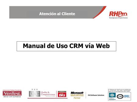 Manual de Uso CRM vía Web