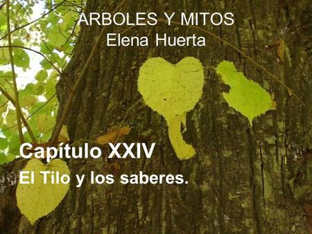 ARBOLES Y MITOS Elena Huerta Capítulo XXIV El Tilo y los saberes.