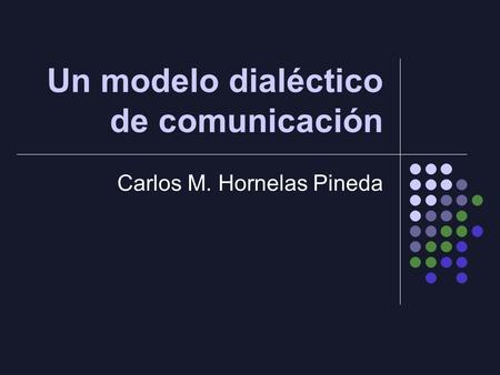 Un modelo dialéctico de comunicación