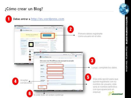 ¿Cómo crear un Blog? 1 Debes entrar a 2