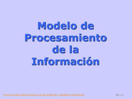 Modelo de Procesamiento de la Información