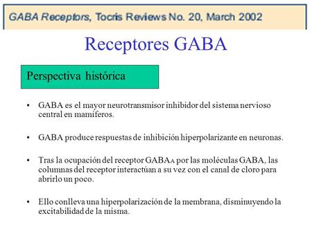 Receptores GABA Perspectiva histórica