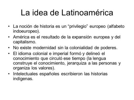 La idea de Latinoamérica