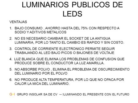 LUMINARIOS PUBLICOS DE LEDS