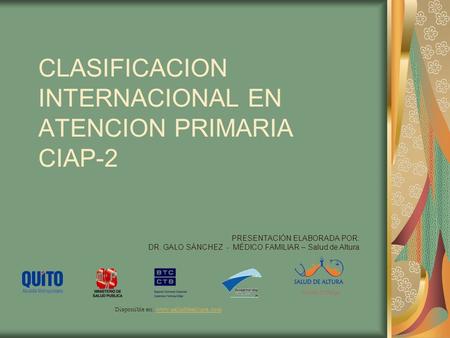 CLASIFICACION INTERNACIONAL EN ATENCION PRIMARIA CIAP-2