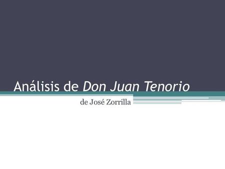 Análisis de Don Juan Tenorio