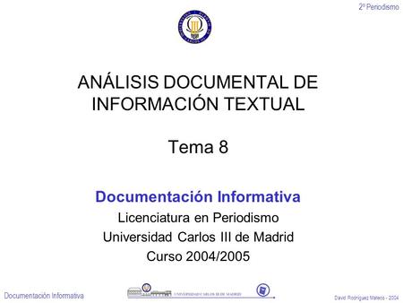 ANÁLISIS DOCUMENTAL DE INFORMACIÓN TEXTUAL