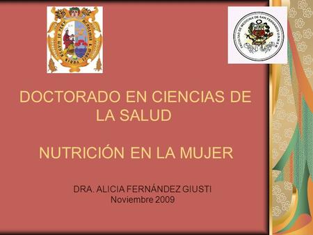 DOCTORADO EN CIENCIAS DE LA SALUD NUTRICIÓN EN LA MUJER