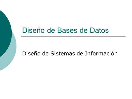 Diseño de Bases de Datos