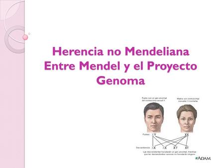 Herencia no Mendeliana Entre Mendel y el Proyecto Genoma