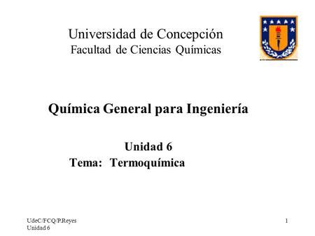 Universidad de Concepción Facultad de Ciencias Químicas