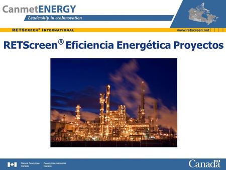 RETScreen® Eficiencia Energética Proyectos