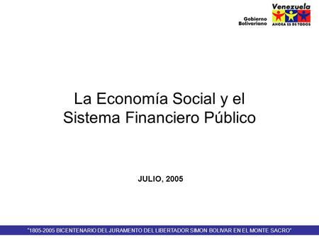 La Economía Social y el Sistema Financiero Público