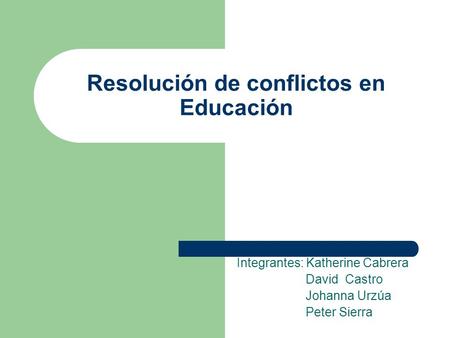 Resolución de conflictos en Educación