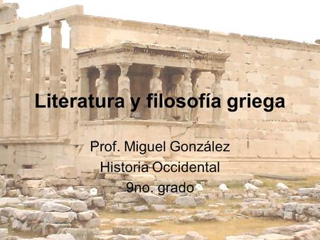 Literatura y filosofía griega