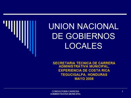 UNION NACIONAL DE GOBIERNOS LOCALES