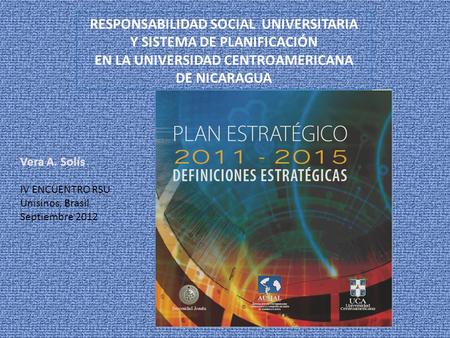 RESPONSABILIDAD SOCIAL UNIVERSITARIA Y SISTEMA DE PLANIFICACIÓN