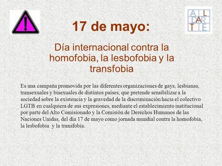 Día internacional contra la homofobia, la lesbofobia y la transfobia