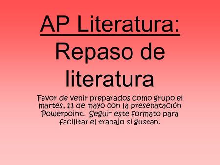 AP Literatura: Repaso de literatura