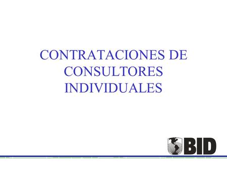 CONTRATACIONES DE CONSULTORES INDIVIDUALES