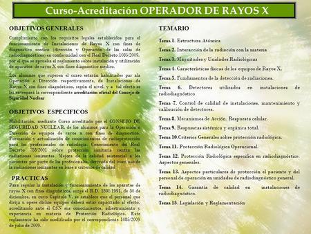 Curso-Acreditación OPERADOR DE RAYOS X