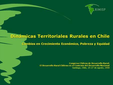 Dinámicas Territoriales Rurales en Chile