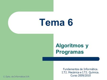 Algoritmos y Programas