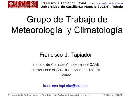 Grupo de Trabajo de Meteorología y Climatología