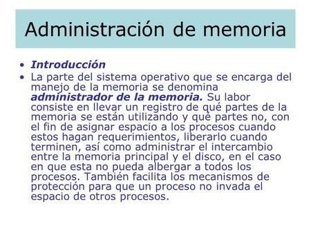 Administración de memoria