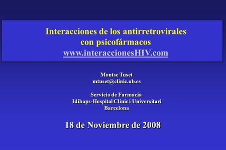 Interacciones de los antirretrovirales con psicofármacos
