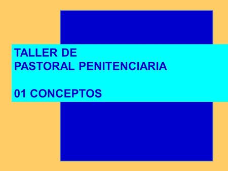 TALLER DE PASTORAL PENITENCIARIA 01 CONCEPTOS.