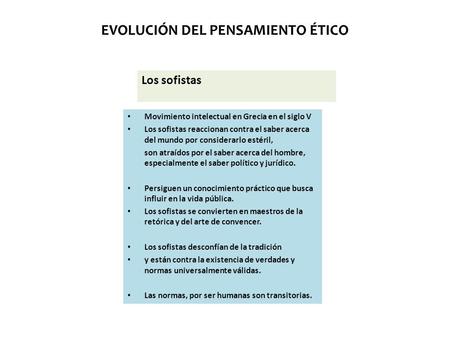 EVOLUCIÓN DEL PENSAMIENTO ÉTICO