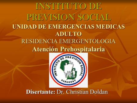 Disertante: Dr. Christian Doldan
