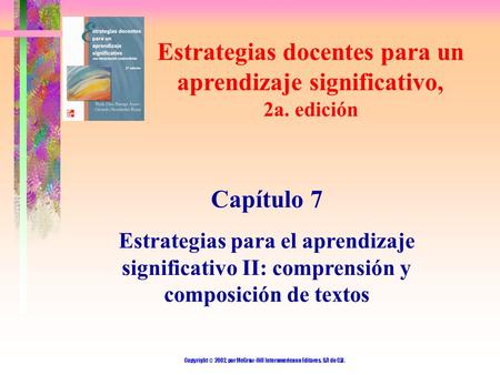 Estrategias docentes para un aprendizaje significativo, 2a. edición