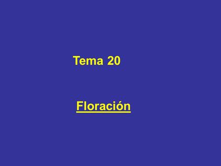 Tema 20 Floración.