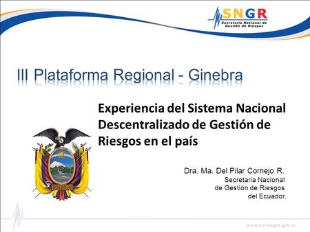 III Plataforma Regional - Ginebra
