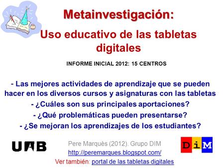 Metainvestigación: Uso educativo de las tabletas digitales