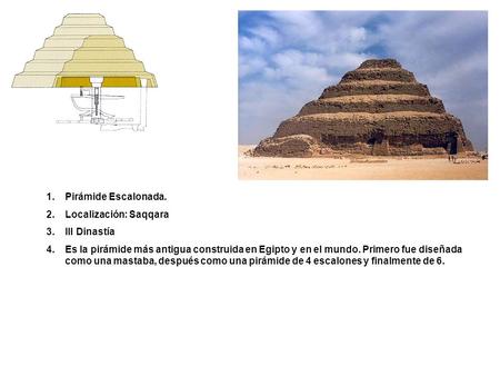 Pirámide Escalonada. Localización: Saqqara III Dinastía