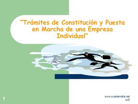 “Trámites de Constitución y Puesta en Marcha de una Empresa Individual” www.cuadernalia.net  JcS.
