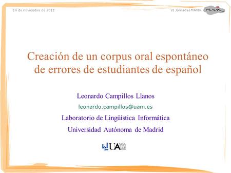 Leonardo Campillos Llanos  Laboratorio de Lingüística Informática