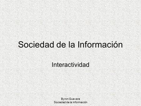 Sociedad de la Información