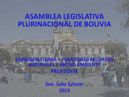 ASAMBLEA LEGISLATIVA PLURINACIONAL DE BOLIVIA