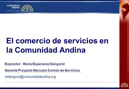 El comercio de servicios en la Comunidad Andina