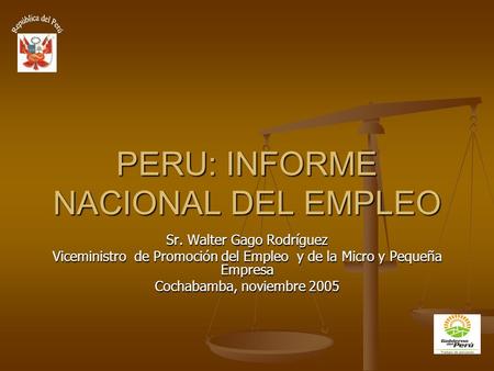PERU: INFORME NACIONAL DEL EMPLEO
