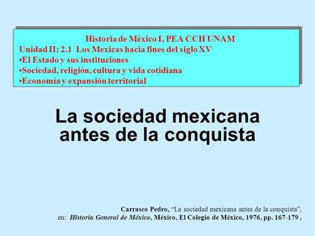 La sociedad mexicana antes de la conquista
